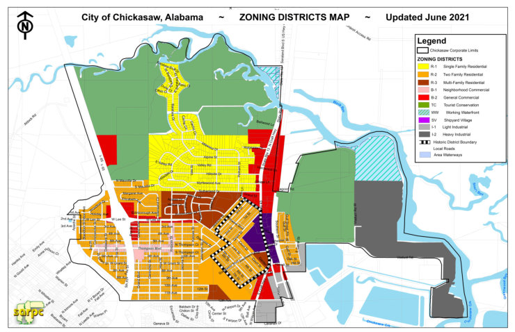 Chickasaw Zoning Map