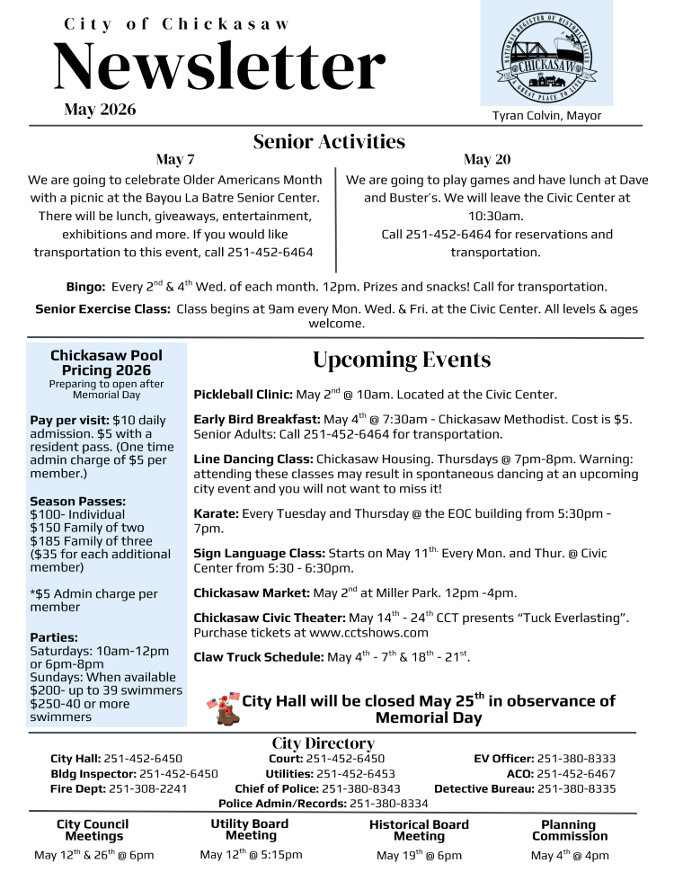 May Newsletter 2026