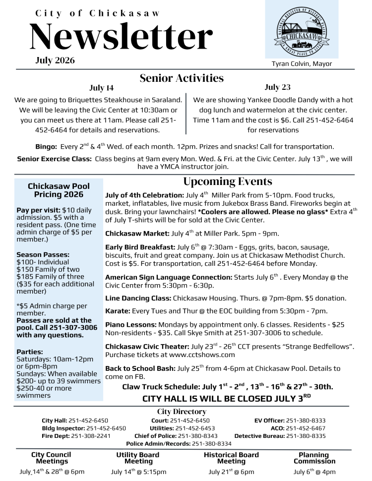 July Newsletter 2026