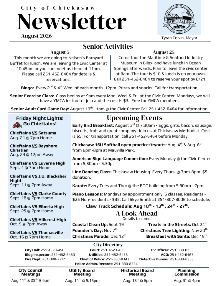 August Newsletter